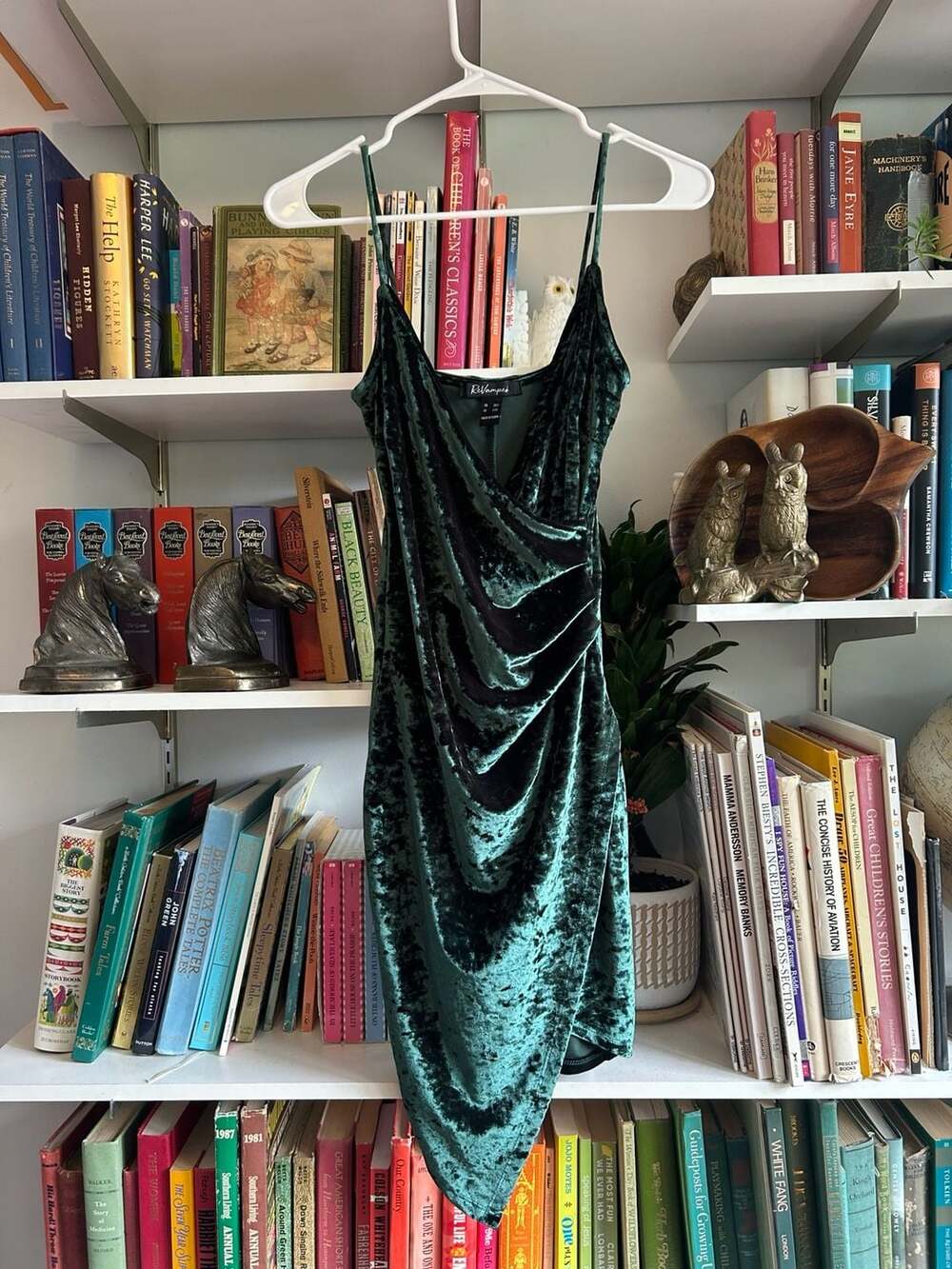 ReVamped Crushed Velvet Spaghetti Strap Asymmetric Mini Dress